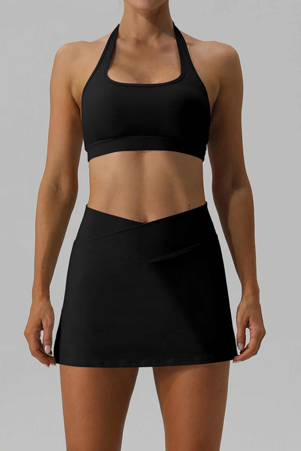 Halter Neck Tank and Slit Skirt Active Set