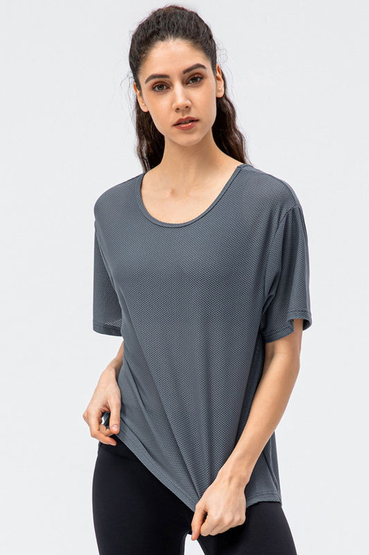 Round Neck Short Sleeve Active Tee