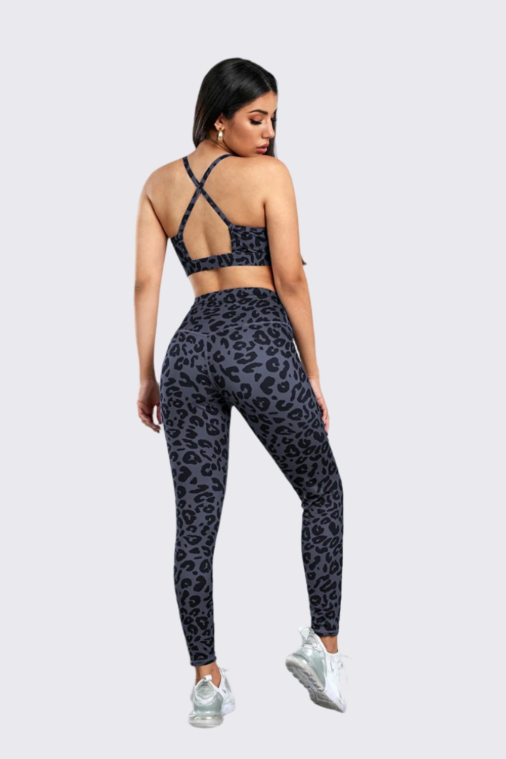 Leopard Cutout Sports Bra and Leggings Set